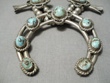 Carico Lake Vintage Native American Navajo Turquoise Sterling Silver Squash Blossom Necklace-Nativo Arts