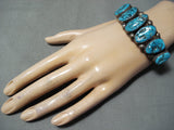 Superior Vintage Native American Navajo Sleeping Beauty Turquoise Sterling Silver Bracelet Old-Nativo Arts