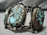 Incredible Vintage Native American Navajo Spiderweb Turquoise Sterling Silver Bracelet Old-Nativo Arts