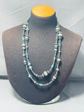 48 Inch Native American Navajo Turquoise Sterling Silver Wrap Around Necklace-Nativo Arts
