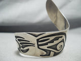 Twirling Unique Vintage Native American Hopi Geometric Sterling Silver Bracelet-Nativo Arts