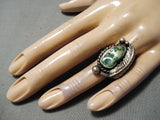 Fabulous Vintage Native American Navajo Cerrillos Turquoise Sterling Silver Ring Old-Nativo Arts