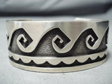 Remarkable Vintage Hopi Sterling Silver Bracelet Native American Old-Nativo Arts