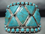 Best Triangular Vintage Native American Navajo Turquoise Sterling Silver Bracelet-Nativo Arts