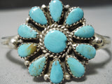 Marvelous Vintage Native American Navajo Turquoise Sterling Silver Bracelet Old-Nativo Arts