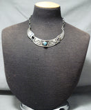 Very Important Phillip Sekaquaptewa Native American Hopi Turquoise Sterling Silver Necklace-Nativo Arts