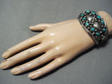 Beautiful Darlene Thomas Vintage Native American Navajo Turquoise Sterling Silver Bracelet-Nativo Arts