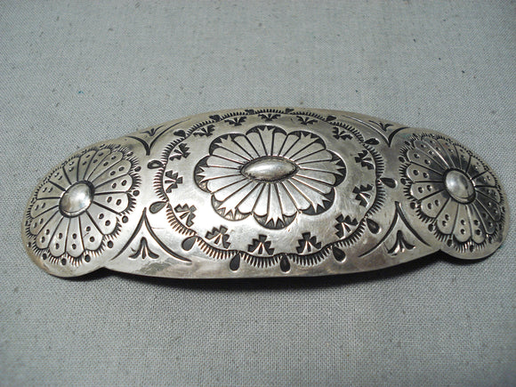 Exceptional Huge Navajo Sterling Silver Barrette Native American-Nativo Arts