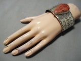 Electrifying Navajo Spiny Oyster Sterling Silver Bracelet Native American-Nativo Arts
