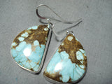 Phenomenal Navajo Native American 8 Turquoise Sterling Silver Earrings-Nativo Arts