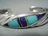 Important Vintage Native American Navajo Ray Tracey Turquoise Sterling Silver Bracelet-Nativo Arts