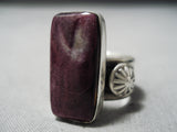 Important Native American Navajo Purple Spiny Oyster Sterling Silver Ring-Nativo Arts