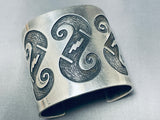 One Of The Biggest Best Vintage Native American Hopi Sterling Silver Bracelet Old-Nativo Arts