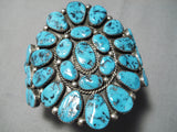 Important Vintage Native American Navajo Henry Roanhorse Turquoise Sterling Silver Bracelet-Nativo Arts