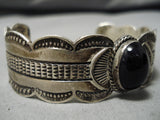 Striking Vintage Native American Navajo Domed Amethyst Sterling Silver Bracelet Old-Nativo Arts