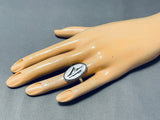 Important Steve Pooyouma Vintage Native American Hopi Sterling Silver Ring-Nativo Arts