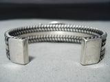 Famous Native American Navajo Al Jake Carico Lake Turquoise Sterling Silver Bracelet-Nativo Arts