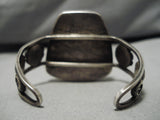 Gigantic Vintage Native American Navajo Earth Blue Turquoise Sterling Silver Bracelet Old-Nativo Arts