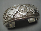 Native American Important Vintage Thick Tommy Jackson Sterling Silver Bracelet-Nativo Arts