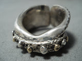 Eddy Billy Navajo Sterling Silver And 14k Gold Ring Native American-Nativo Arts