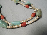 Native American Wonderful Santo Domingo Royston Turquoise Coral & Heishi Necklace-Nativo Arts