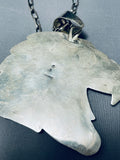 One Of The Biggest Native American Navajo Micro Inlay Turquoise Sterling Silver Necklace-Nativo Arts