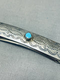 Stunning Native American Navajo Blue Gem Turquoise Sterling Silver Hair Barrette-Nativo Arts