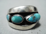Superb Vintage Navajo Turquoise Sterling Silver Ring Native American Old-Nativo Arts