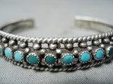 Wonderful Vintage Native American Navajo Cerrillos Turquoise Sterling Silver Bracelet Old-Nativo Arts