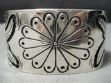 Huge Heavy Flying Birds Vintage Native American Navajo Concho Sterling Silver Bracelet Old-Nativo Arts