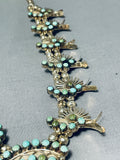 Native American Unique Naja Vintage Navajo Turquoise Sterling Silver Squash Blossom Necklace-Nativo Arts