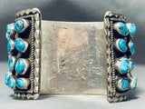 174 Grams Heavy Mens Vintage Native American Navajo Turquoise Sterling Silver Bracelet-Nativo Arts
