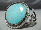 Awesome Vintage Native American Navajo Earth Blue Turquoise Sterling Silver Bracelet Old-Nativo Arts