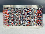 Most Intricate Native American Zuni Opal Turquoise Sterling Silver Inlay Bracelet-Nativo Arts