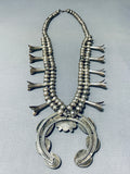 Rare Morenci Turquoise Vintage Native American Navajo Sterling Silver Squash Blossom Necklace-Nativo Arts