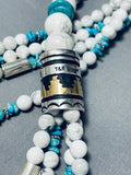Very Rare Singer White Buffalo Turquoise Sterling Silver Necklace-Nativo Arts