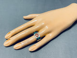 Impressive Vintage Native American Navajo Turquoise Sterling Silver Ring-Nativo Arts