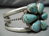 Rare Vintage Turquoise Mountain Sterling Silver Native American Bracelet Cuff-Nativo Arts