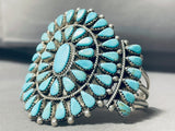Native American Authentic Vintage Navajo Turquoise Teardrop Sterling Silver Bracelet-Nativo Arts