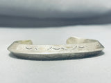 Authentic Thick Vintage Native American Navajo Sterling Silver Bracelet-Nativo Arts