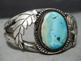 Incredible Vintage Native American Navajo Pilot Mountain Turquoise Sterling Silver Bracelet-Nativo Arts
