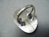 Huge Vintage Navajo Pearl Sterling Silver Native American Ring-Nativo Arts