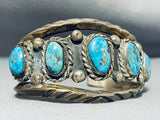 Unforgettable Vintage Native American Navajo Kingman Turquoise Sterling Silver Bracelet-Nativo Arts