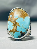 Rare #8 Turquoise Native American Sterling Silver Ring-Nativo Arts