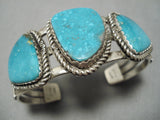 Important Vintage Native American Navajo Will Yazzie #8 Turquoise Sterling Silver Bracelet Old-Nativo Arts