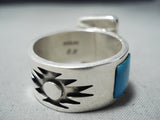 Exceptional Vintage Native American Navajo Royston Turquoise Sterling Silver Ring Old-Nativo Arts
