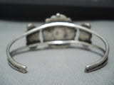 Fabulous Vintage Native American Zuni Blue Gem Turquoise Sterling Silver Bracelet-Nativo Arts