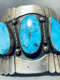 Towering Museum Vintage Native American Navajo Turquoise Sterling Silver Bracelet-Nativo Arts