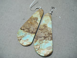 Native American Outstanding Santo Domingo Royston Turquoise Sterling Silver Earrings-Nativo Arts