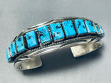 Amazing Vintage Native American Navajo Morenci Turquoise Sterling Silver Bracelet Thomas Tso-Nativo Arts
